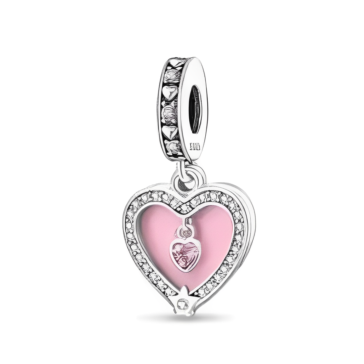 Elegant Pink Heart Charm