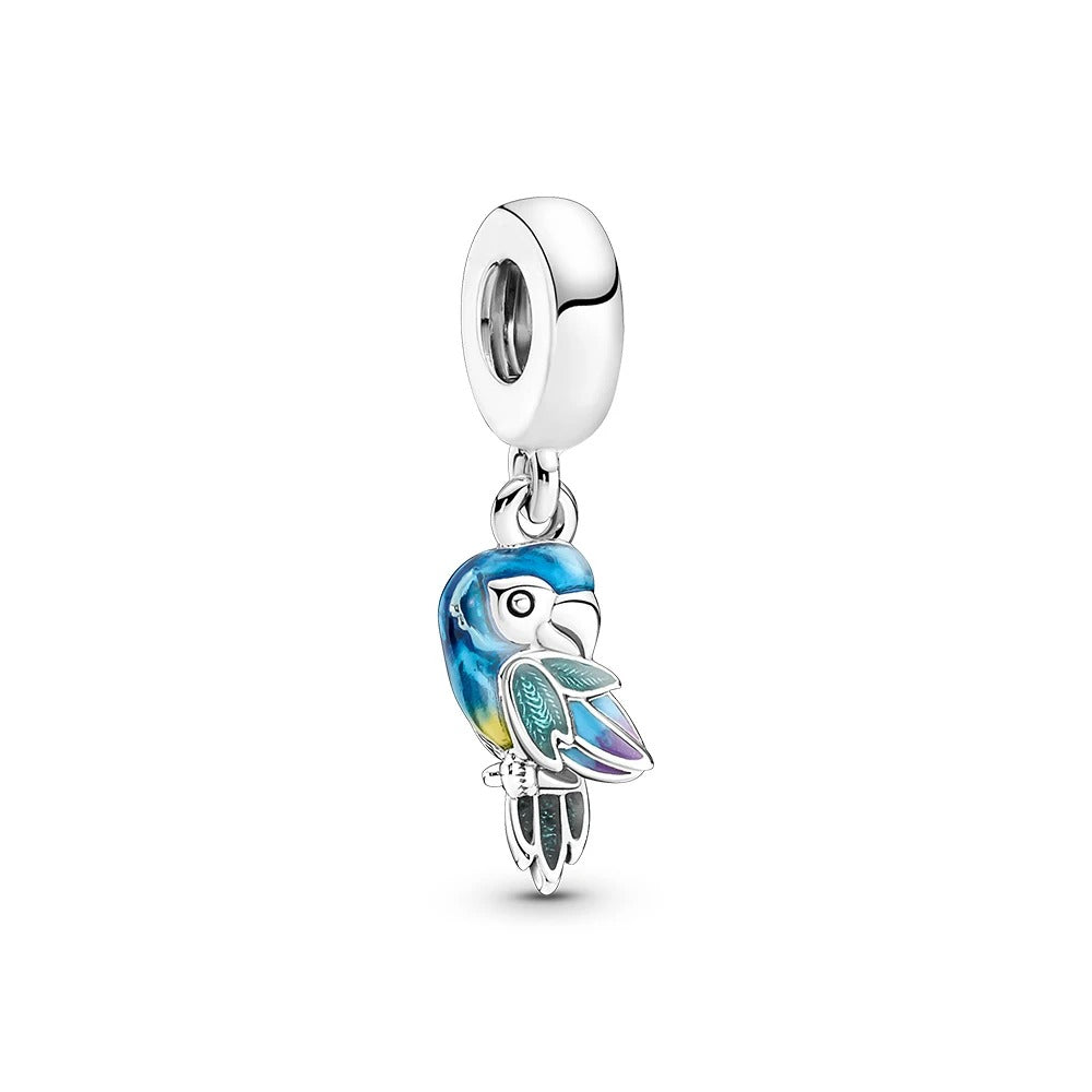 Vibrant Blue Parrot Charm